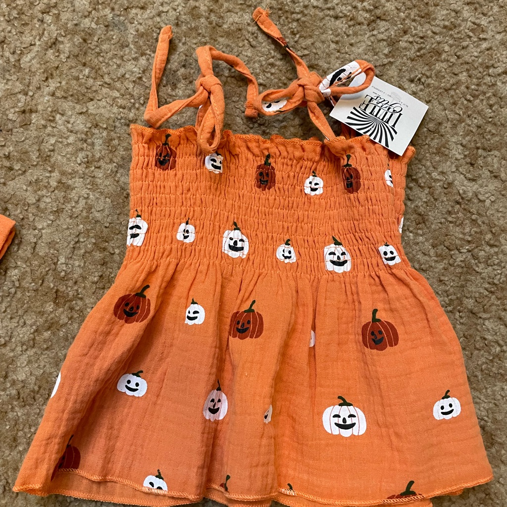 Orange Pumpkin Kids Matching Set